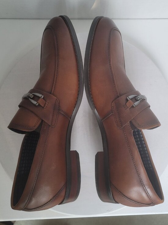Stacy Adams Kaylor Leather Cognac Moc Toe Bit Shoes Loafer 25572-221 Sz 9.5M main image 9